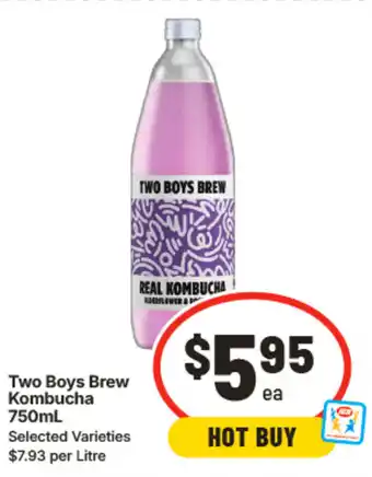 IGA Two Boys Brew Kombucha offer