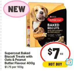 IGA Supercoat Baked Biscuit Treats with Oats & Peanut Butter Flavour offer