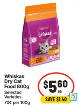 IGA Whiskas Dry Cat Food offer