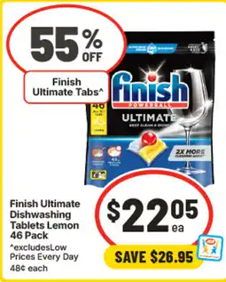 IGA Finish Ultimate Dishwashing Tablets Lemon offer