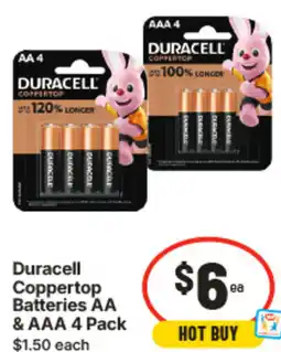 IGA Duracell Coppertop Batteries AA & AAA offer