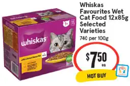 IGA Whiskas Favourites Wet Cat Food offer