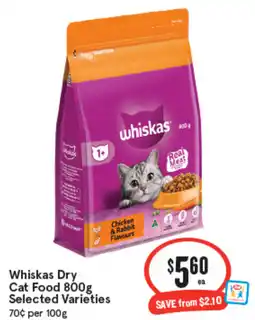 IGA Whiskas Dry Cat Food offer