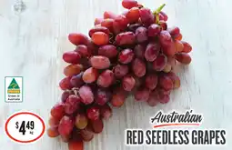 IGA Australian red seedless grapes offer