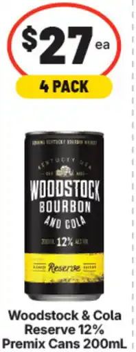 IGA Woodstock & Cola Reserve 12% Premix Cans offer