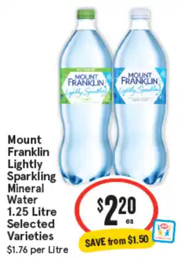 IGA Mount Franklin Lightly Sparkling Mineral Water offer