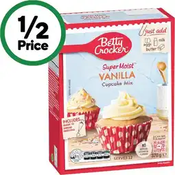 Woolworths Betty Crocker Cake or Cupcakes Baking Mixes 370-450g – Excludes Gluten Free offer