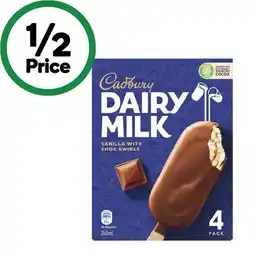 Woolworths Cadbury Ice Cream Sticks-6 offer