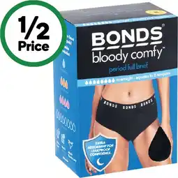 Woolworths Bonds Bloody Comfy Overnight Full Period Brief Size 10-16 offer