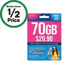 Woolworths Lebara $29.90 Starter Kit offer