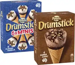 Coles Peters Drumstick Cones-6 Pack 475mL-490mL offer