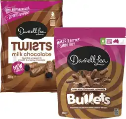 Coles Darrell Lea Bullets, Choc Coated Twists or BB Balls 150g-204g offer