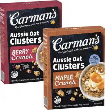 Coles Carman's Aussie Oat Clusters offer