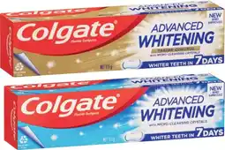 Coles Colgate Advanced Whitening & Tartar or Max Fresh Toothpaste 115g offer