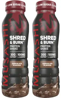 Coles Musashi Shred & Burn Protein Chocolate Shake offer