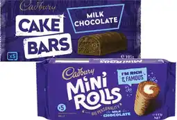 Coles Cadbury Cake Bars or Mini Rolls 105g-125g offer