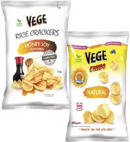 Coles Vege Chips 100g or Rice Crackers 75g offer