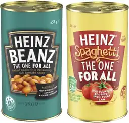 Coles Heinz Baked Beanz or Spaghetti 535g-555g offer