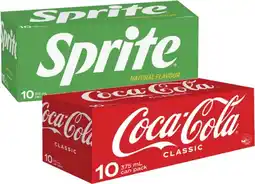 Coles Coca-Cola, Fanta or Sprite Soft Drink 10x375mL offer