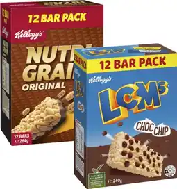 Coles Kellogg's Nutri Grain or LCMs 12 Pack 240g-264g offer
