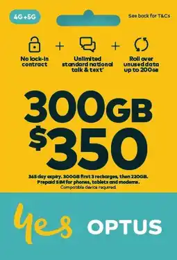 Coles Optus $350 Prepaid SIM Starter Kit offer