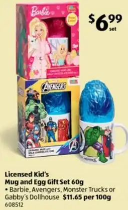 ALDI Licensed Kid's Mug and Egg Gift Set offer