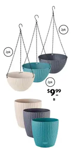ALDI Rattan-Look Pot or Hanging Planter offer