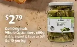ALDI Deli Originals Whole Cucumbers offer
