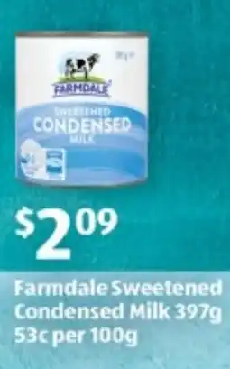 ALDI Farmdale Sweetened Condensed Milk offer