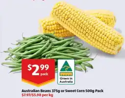 ALDI Australian Beans or Sweet Corn Pack offer