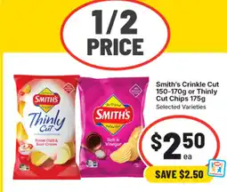 IGA Smith's Crinkle Cut or Thinly Cut Chips offer
