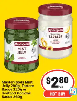 IGA MasterFoods Mint Jelly, Tartare Sauce or Seafood Cocktail Sauce offer