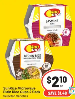 IGA SunRice Microwave Plain Rice Cups offer