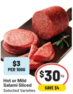 IGA Hot or Mild Salami Sliced offer