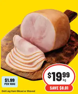 IGA Deli Leg Ham Sliced or Shaved offer