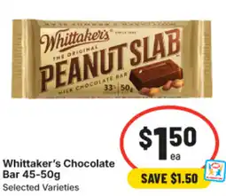 IGA Whittaker's Chocolate Bar offer