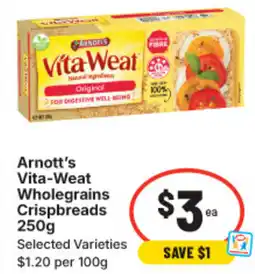 IGA Arnott's Vita-Weat Wholegrains Crispbreads offer