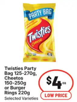 IGA Twisties Party Bag, Cheetos or Burger Rings offer
