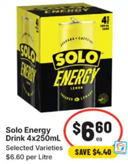 IGA Solo Energy Drink offer