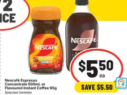 IGA Nescafé Espresso Concentrate or Flavoured Instant Coffee offer