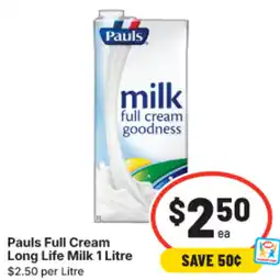 IGA Pauls Full Cream Long Life Milk offer