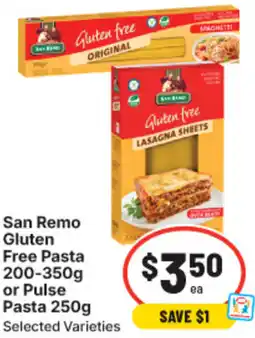 IGA San Remo Gluten Free Pasta or Pulse Pasta offer