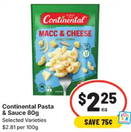 IGA Continental Pasta & Sauce offer