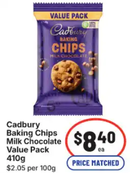 IGA Cadbury Baking Chips Milk Chocolate Value Pack offer