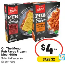 IGA On The Menu Pub Faves Frozen Meal offer