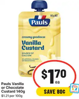 IGA Pauls Vanilla or Chocolate Custard offer
