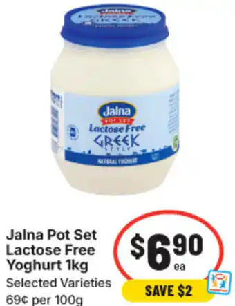 IGA Jalna Pot Set Lactose Free Yoghurt offer