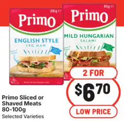 IGA Primo Sliced or Shaved Meats offer