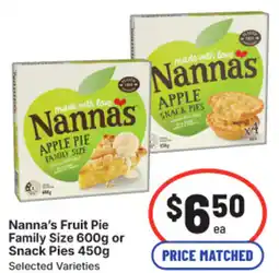 IGA Nanna's Fruit Pie Family Size or Snack Pies offer