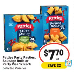 IGA Patties Party Pasties, Sausage Rolls or Party Pies offer